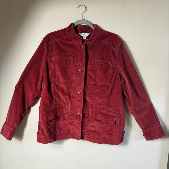 L.L. Bean Corduroy Blazer Jacket SZ XL Rust Fall Equestrian Academia VTG Stretch - Picture 1 of 13